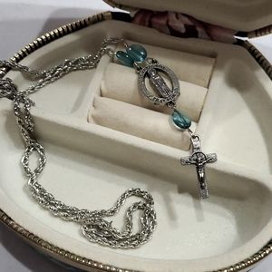 St Peregrine Crucifix Cross Necklace